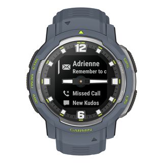 GARMIN Instinct Crossover - Standard Edition - Montre Smartwatch GPS hybride (135 - 230 mm, silicone, Bleu granit/argent)