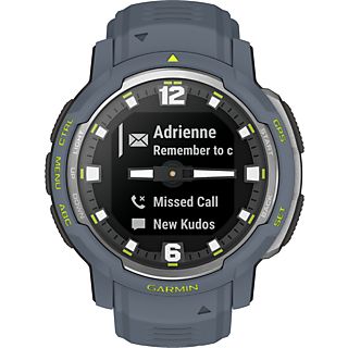 GARMIN Instinct Crossover - Standard Edition - Montre Smartwatch GPS hybride (135 - 230 mm, silicone, Bleu granit/argent)