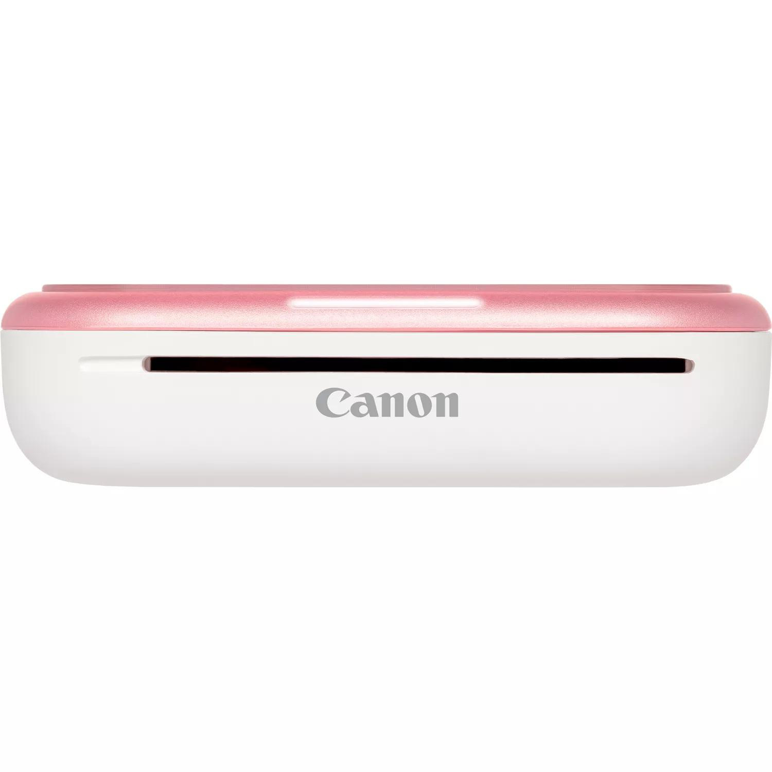 Ein weißer und rosa Canon Fotodrucker.