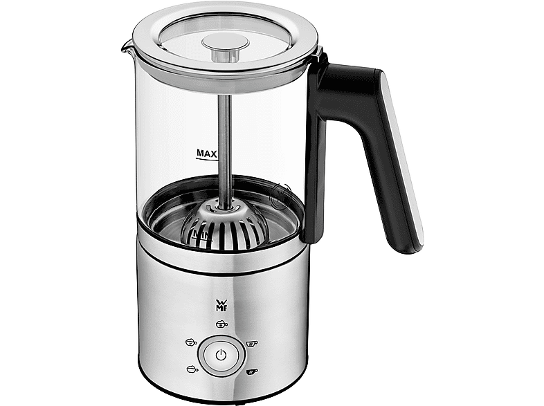 WMF 0413320011 Glas- Milchaufschäumer, Silber, 650 Watt, 250 ml