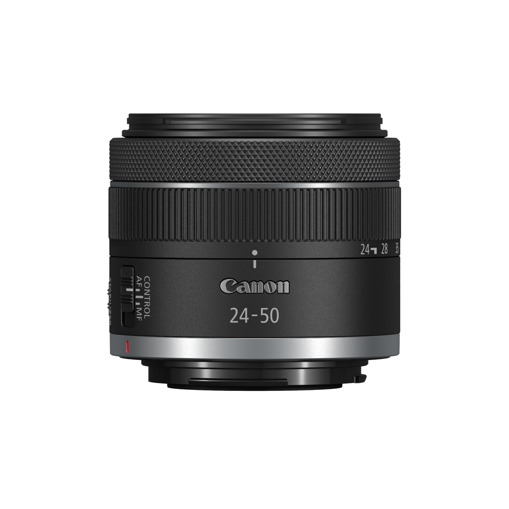 Canon 24-50 lens. Siyah ve gümüş detaylar.