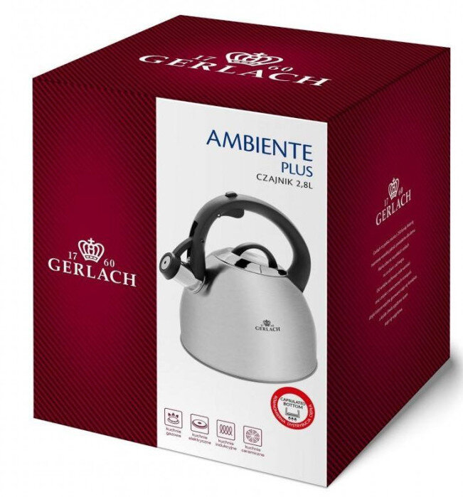 Czajnik GERLKACH Ambiente Plus 2.8 L Srebrny mat