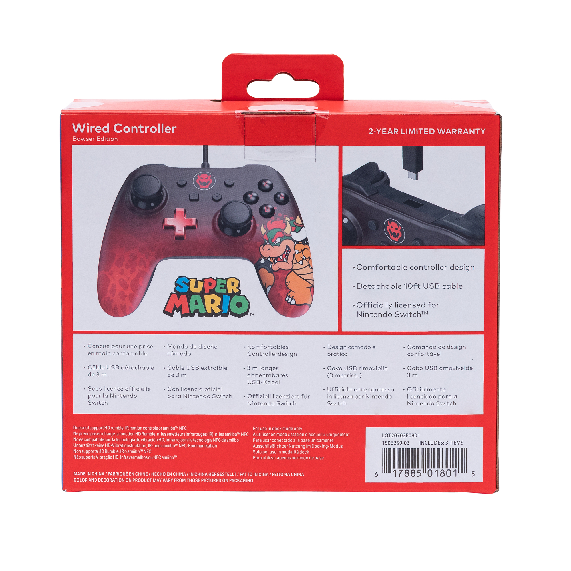 POWERA Bowser Core Wired Iconic Controller für Mehrfarbig Switch Switch Nintendo Nintendo