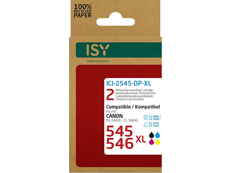ISY Multipack de cartouches d'encre pour Canon 545XL/546XL