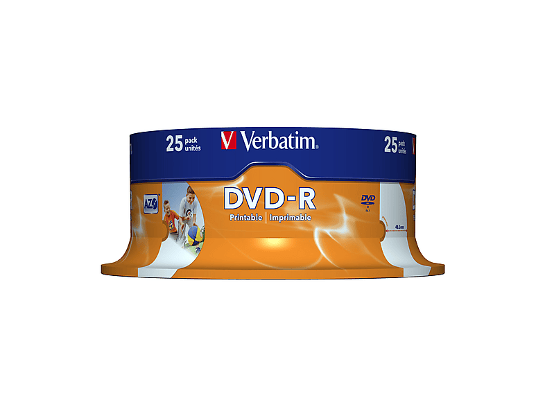 VERBATIM Rohlinge DVD-R 4.7 GB 16x, 25er Spindel printable (43538); DVD-R Rohlinge — Foto 4 von 5