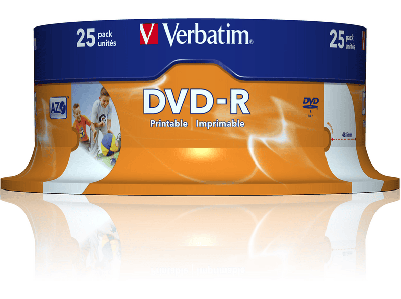 VERBATIM Rohlinge DVD-R 4.7 GB 16x, 25er Spindel printable (43538); DVD-R Rohlinge — Foto 5 von 5