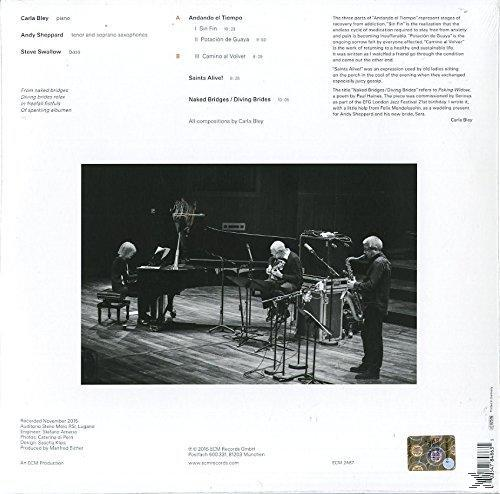 Album borító zenészekkel, zongorával, szaxofonnal és szöveggel.