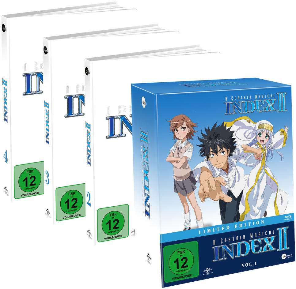 DVD-Box-Set von A Certain Magical Index II. Drei Bände und eine limitierte Edition.