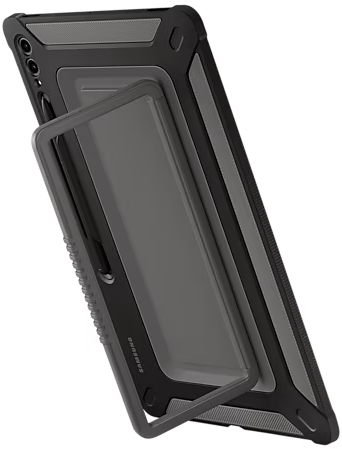 Étui pour tablette avec support, vue en angle.