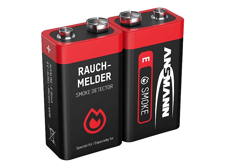 Ansmann Alkaline für Rauchmelder 9V-Block, 2er-Pack; Batterie — Foto 2 von 3