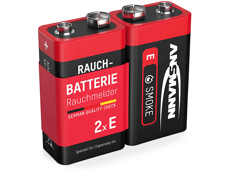 ANSMANN 1515-0006 Alkaline 9V E-Block Batterie, 2 Stück