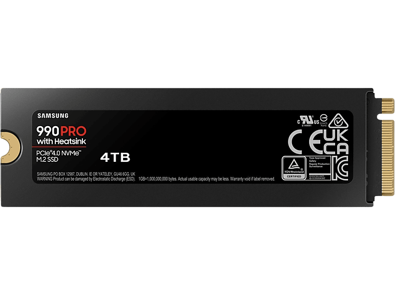 Samsung Interne Ssd-schijf 990 Pro 4 Tb Met Heatsink Voor PS5 (mz-v9p4t0gw)