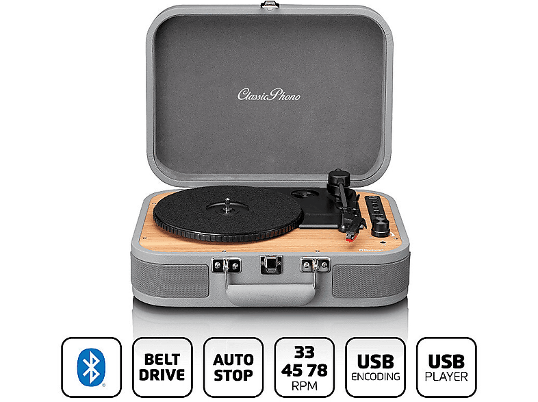 Lenco TT-116GY Manualny Napęd bezpośredni Przedwzmacniacz Bluetooth Szary – zdjęcie 3