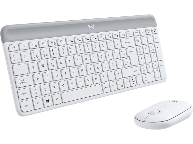 Logitech MK470, Inalámbrico, ambidiestro, USB, Windows, Teclas de acceso directo, Pilas +18 meses, Blanco