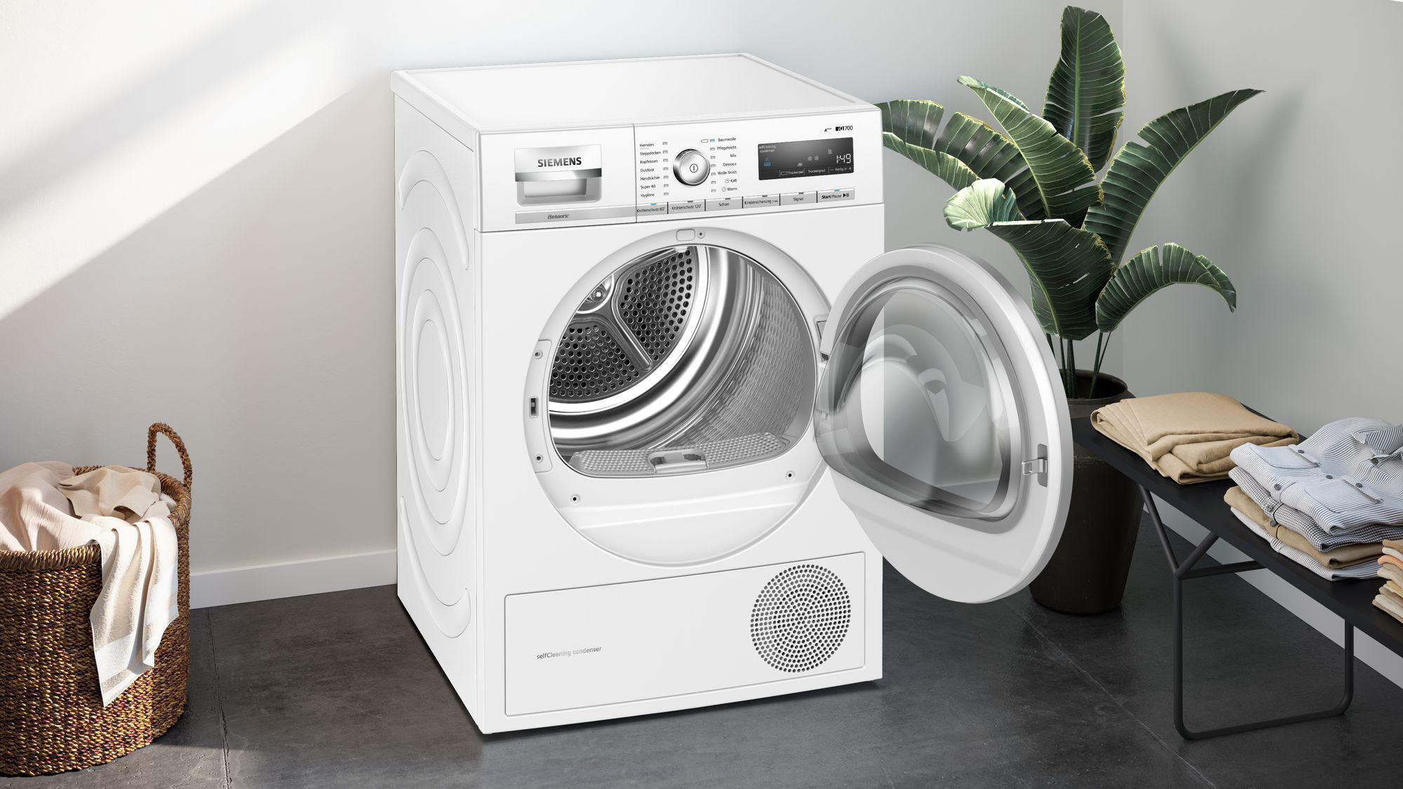 SIEMENS WT47W5W0 Wärmepumpentrockner iQ700 (8 kg, A+++, Weiß)