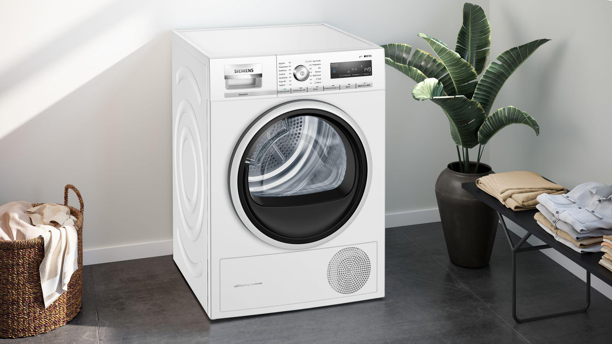 SIEMENS WT47W5W0 Wärmepumpentrockner iQ700 (8 kg, A+++, Weiß)