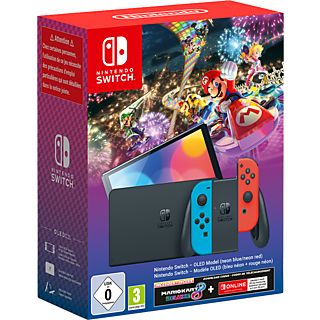 NINTENDO Switch OLED Rouge / Bleu + Mario Kart 8 Deluxe+ 3 mois Nintendo Online (10012401)
