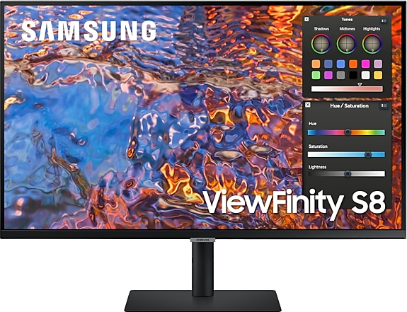 SAMSUNG Gaming Monitor ViewFinity S8 S80PB, 32 Zoll, 60 Hz, 5ms, 350cd, Schwarz 32 Zoll Gaming Monitor, UHD 4K, 5 ms Reaktionszeit, 350 cd/m², 60 Hz, Schwarz