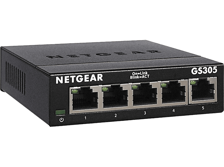 NETGEAR Switch SOHO GS305, Gigabit, 5x RJ-45, V3, Unmanaged, Schwarz