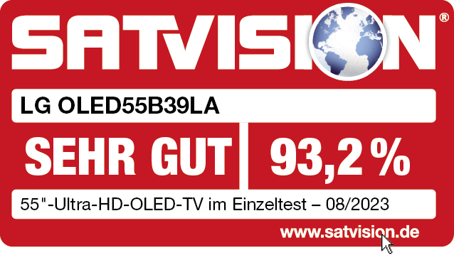 SATVISION Testergebnisgrafik für einen LG Fernseher.