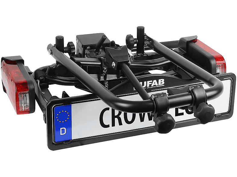 EUFAB Fahrradträger CROW PLUS 2/3 erweiterbar, Schwarz)