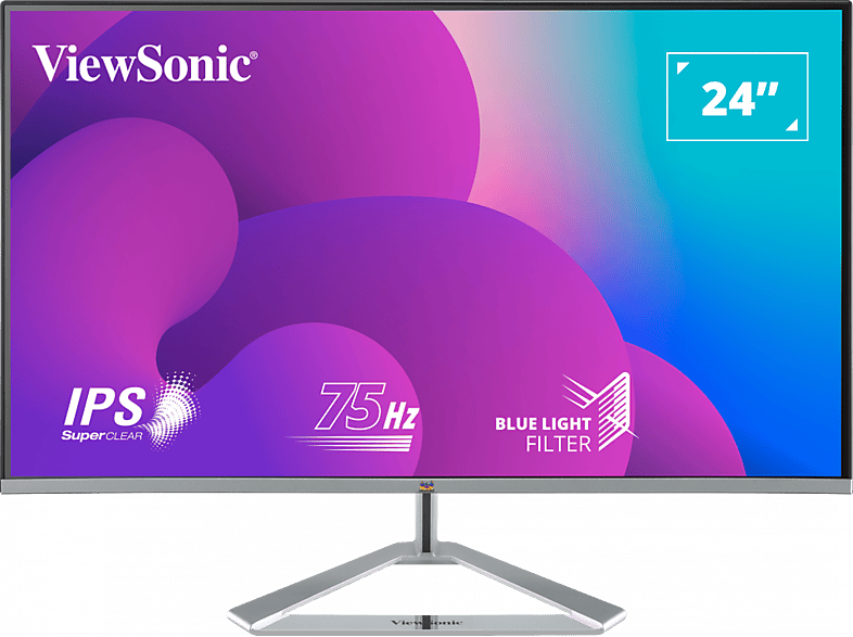 VIEWSONIC VX2476-SMH 23,6'' Sík FullHD 75 Hz 16:9 IPS LED Monitor