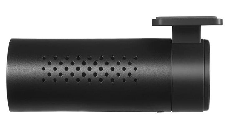 Czarny cylindryczny przedmiot z wzorem dziur i mocowaniem.