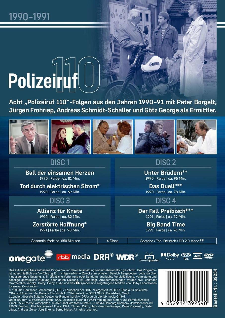 Rückseite einer DVD-Hülle mit dem Titel 'Polizeiruf 110'.