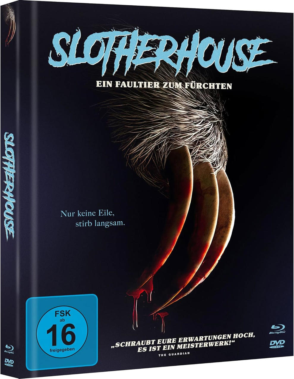 Filmcover für 'Slotherhouse'. Es ist eine DVD-Hülle, die die Krallen eines Faultiers zeigt.