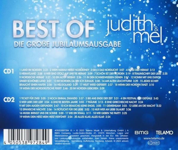 CD-Cover mit dem Titel 'BEST OF' und einer Titelliste. Der Hintergrund ist blau mit weißen Punkten.