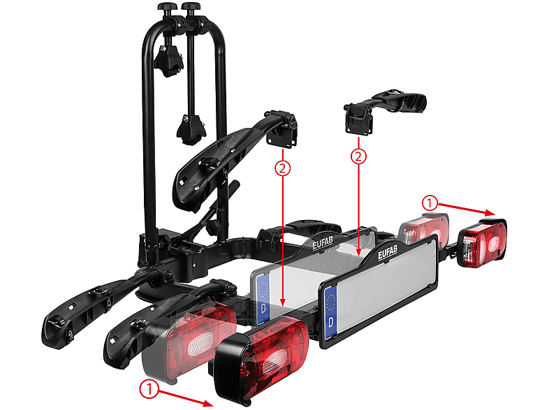 EUFAB 3. Rad Erweiterung für CROW PLUS, Schwarz)