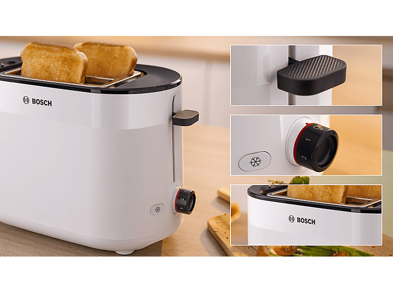 Bosch TAT2M121 MyMoment Toaster (Weiß, 950 Watt, Schlitze: 2) — Foto 2 von 5