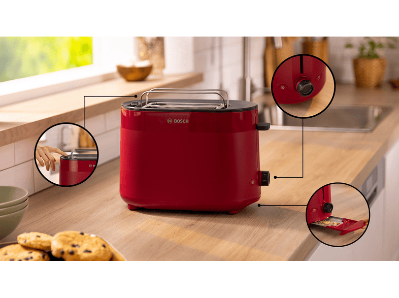 Bosch TAT2M124 MyMoment Toaster (Rot, 950 Watt, Schlitze: 2) — Foto 5 von 5