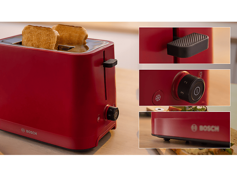 Bosch TAT3M124 MyMoment Toaster (Rot, 950 Watt, Schlitze: 2) — Foto 5 von 5