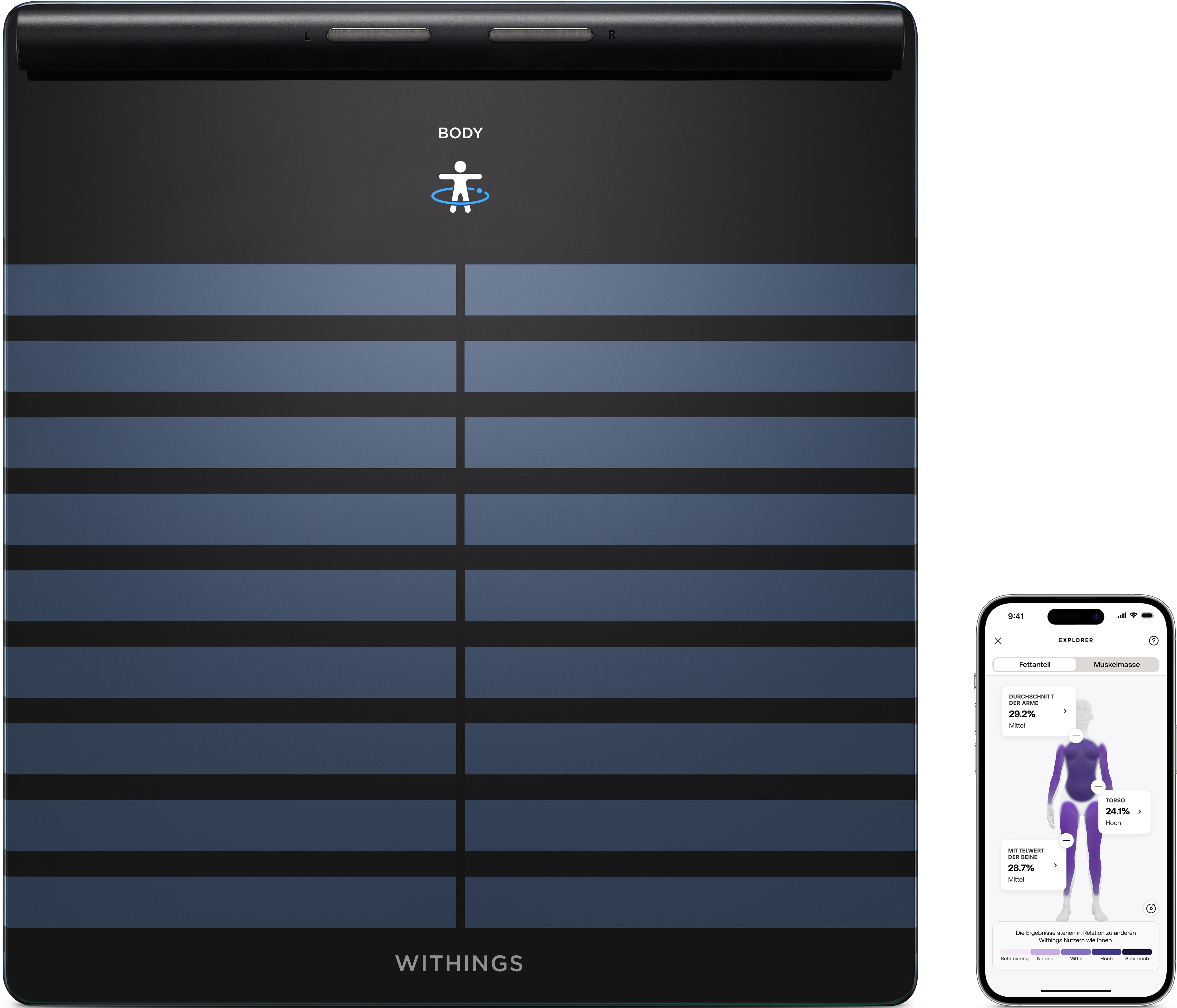 WITHINGS Body Scan - Pèse-personne intelligent (Noir)