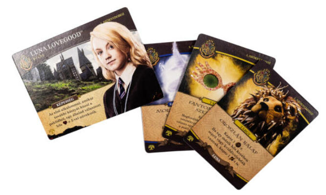 Harry Potter kártyák: Luna Lovegood, Roxfort, és egyéb kártyák.