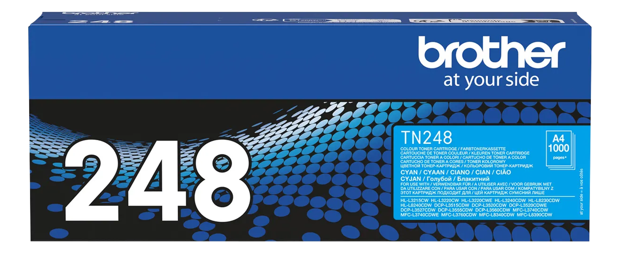 Scatola cartuccia toner Brother TN248 blu.