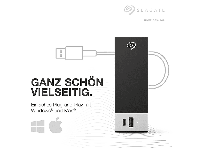 SEAGATE 20TB Festplatte One Touch Hub mit Rescue, HDD, Extern, USB-C/Micro-B, Schwarz — Foto 2 von 5