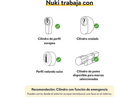 Nuki Smart Lock 4.0 Pro Cerradura conectada Bluetooth/Wi-Fi (blanco) - NUKI