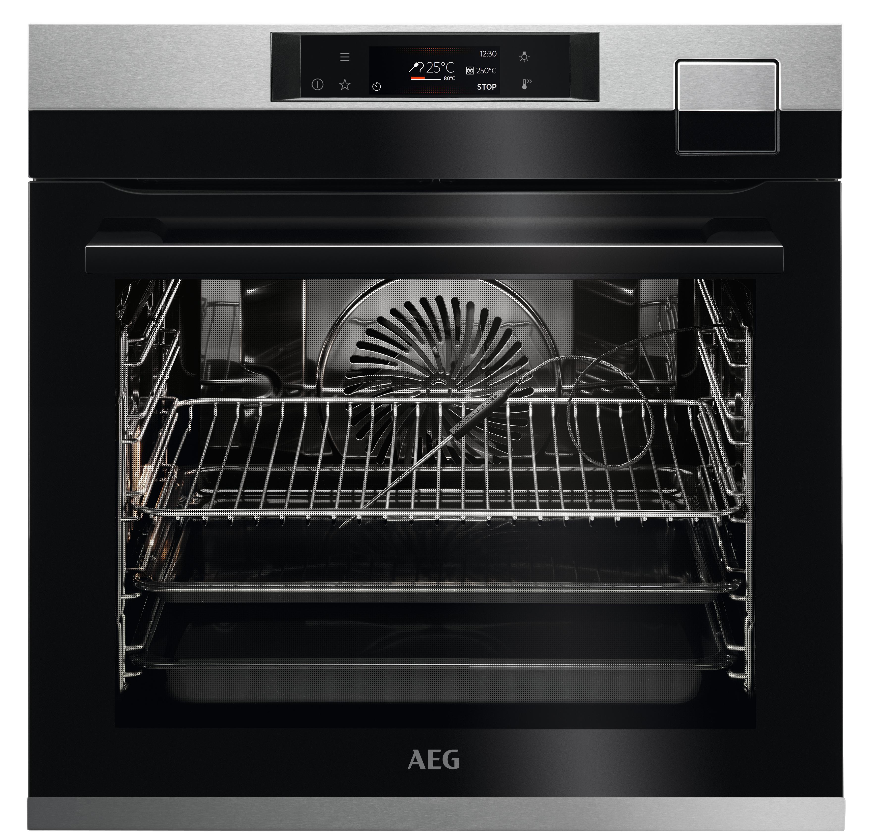 AEG BCO79821V3, Einbaubackofen (Einbaugerät, 70 l, 595 mm breit), Serie 9000 mit Sous Vide, Dampfgarfunktion