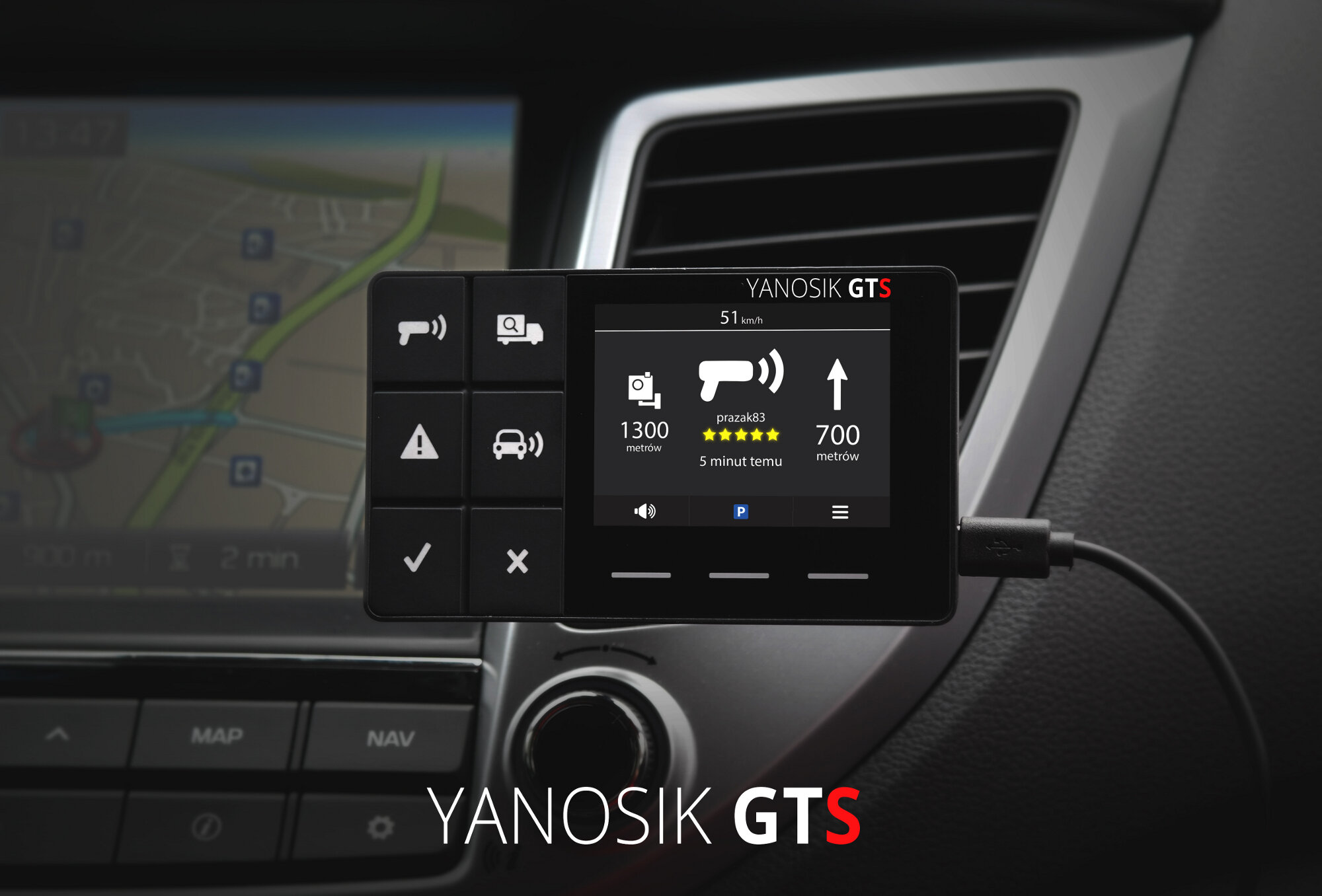 Komunikator drogowy RIDER Yanosik Polska