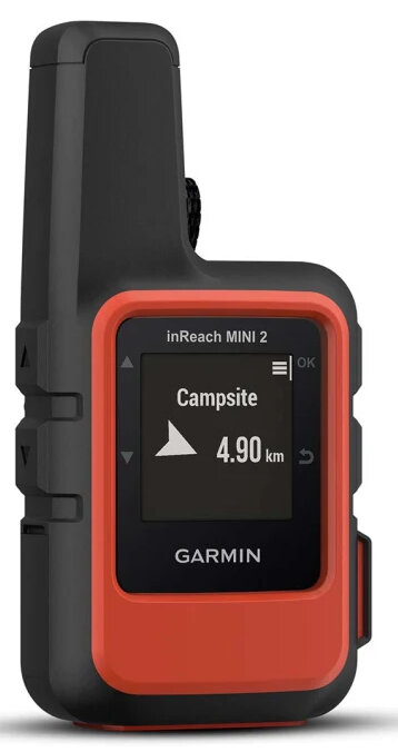 Czarno-czerwony komunikator satelitarny Garmin inReach Mini 2.