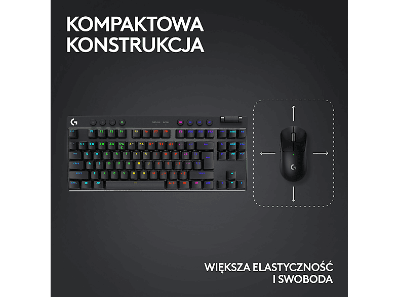 Klawiatura Logitech PRO X TKL Lightspeed GX Brown (920-012136) – zdjęcie 3