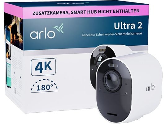 ARLO Arlo Ultra 2 Spotlight - Caméra de sécurité WLAN (UHD 4K, 3.840 x 2.160 Pixel)