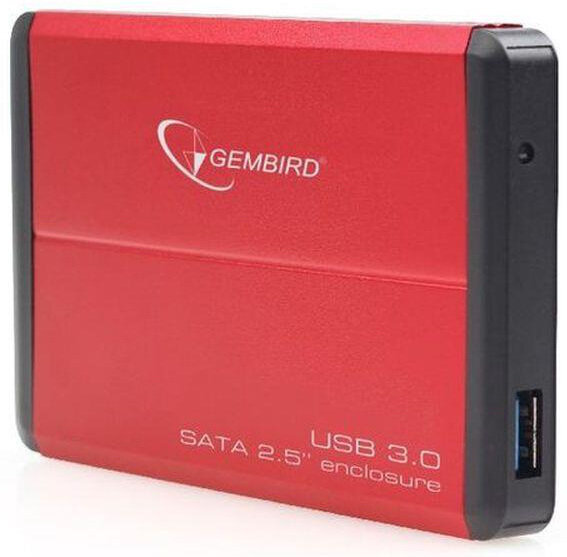Obudowa dysku GEMBIRD HDD 2.5 SATA EE2-U3S-2-R Czerwono-czarny