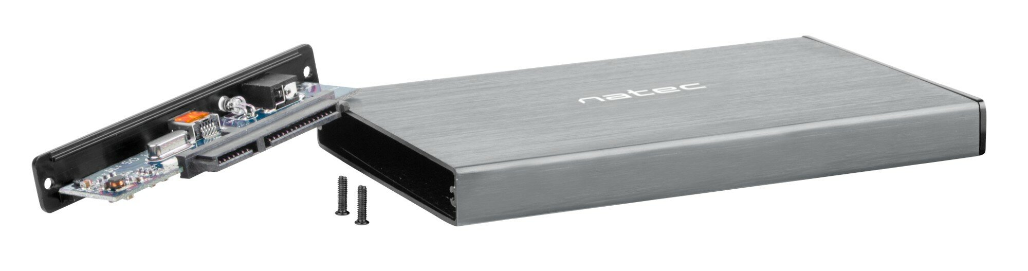 Obudowa dysku twardego z odłączoną płytką drukowaną.