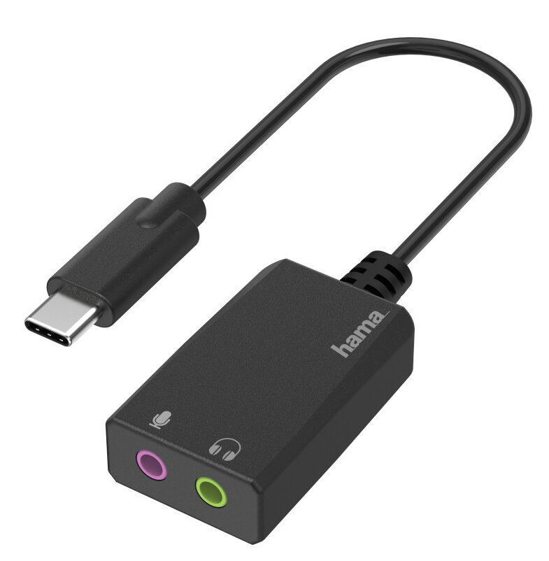 Karta dźwiękowa USB HAMA USB-C wtyk -2x jack 3.5 mm gniazdo