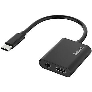 Karta dźwiękowa USB HAMA USB-C - USB-C + jack 3,5 mm (wtyk - gniazdo) Czarny