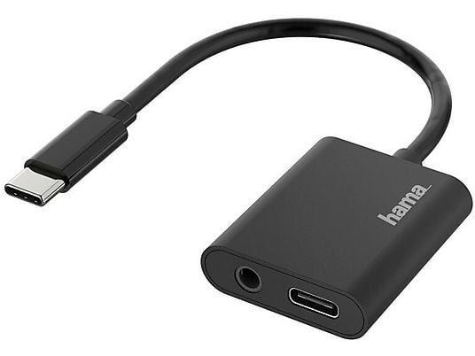 Karta dźwiękowa USB HAMA USB-C - USB-C + jack 3,5 mm (wtyk - gniazdo) Czarny
