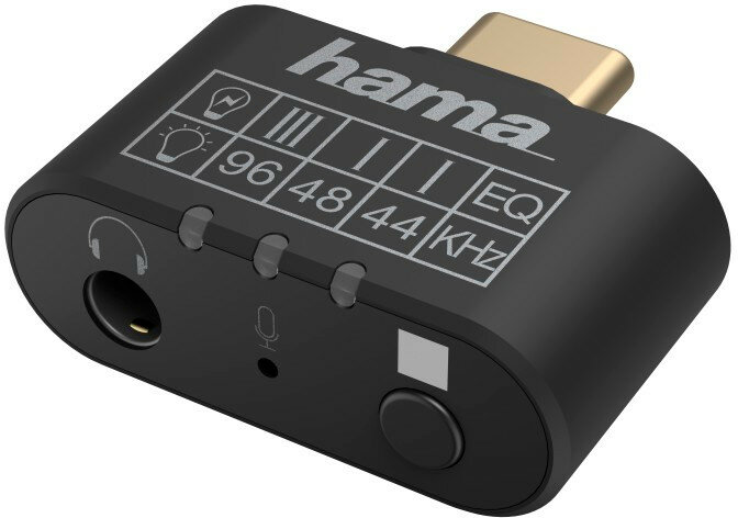 Karta dźwiękowa USB HAMA Premium audio USB-C - jack 3,5 mm + mikrofon (wtyk - gniazdo) Czarny